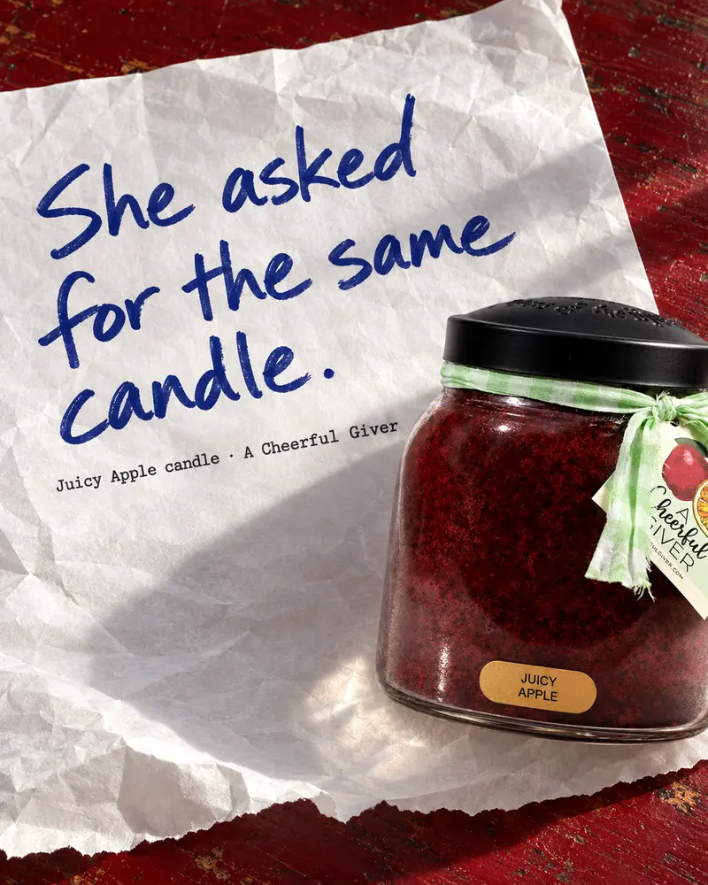 The same gift again. A handwritten request. Made for A Cheerful Giver.