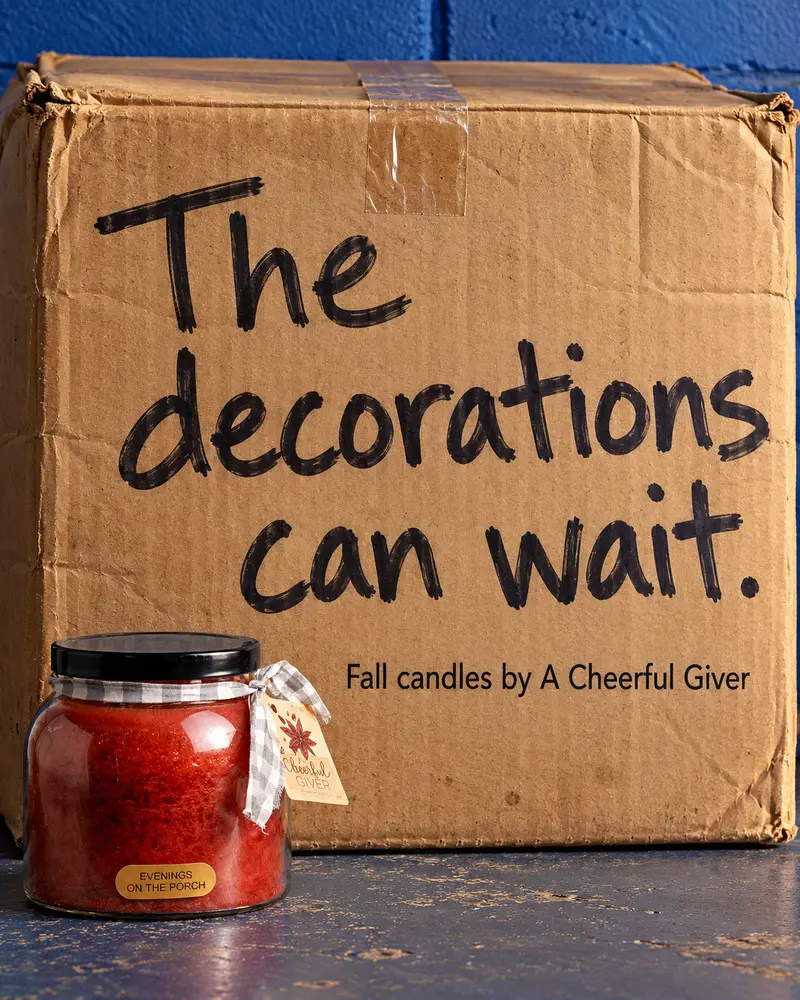 Fall can start here. Straight from storage. Made for A Cheerful Giver.