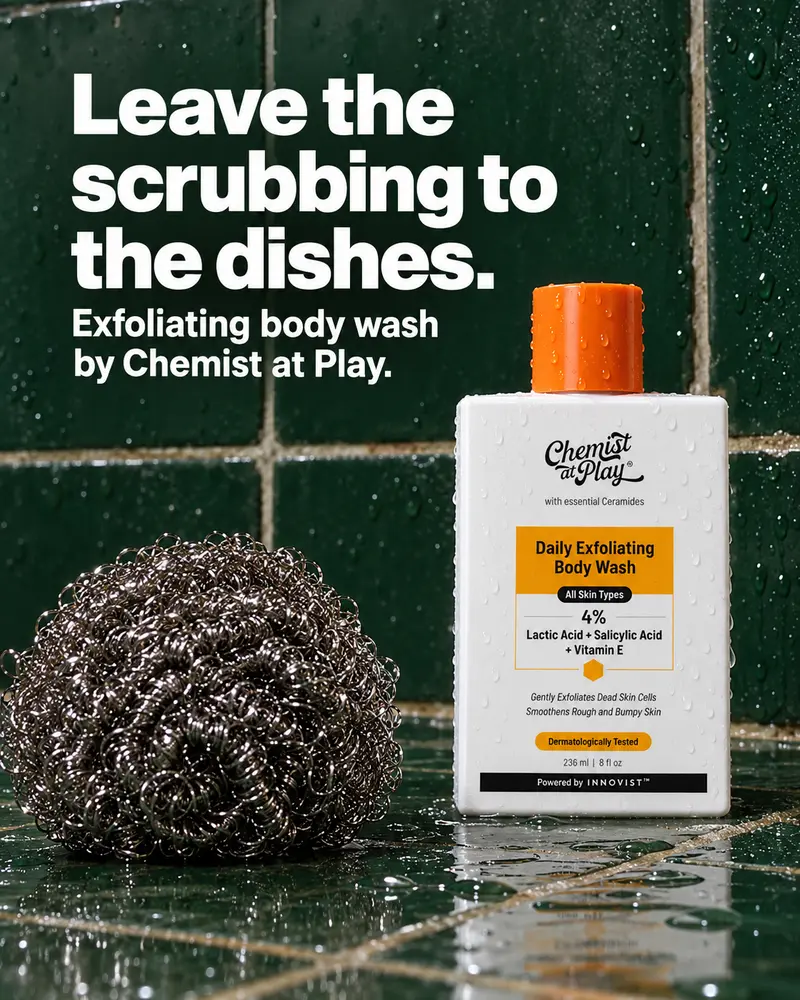 Leave the dishes to it. Scourer in the shower. Made for Chemist at Play.