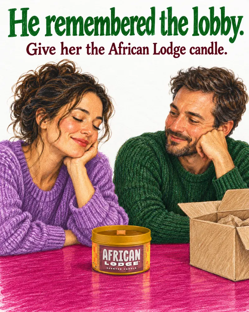 He remembered. A gift drawn warmly. Made for Magic Candle Company.
