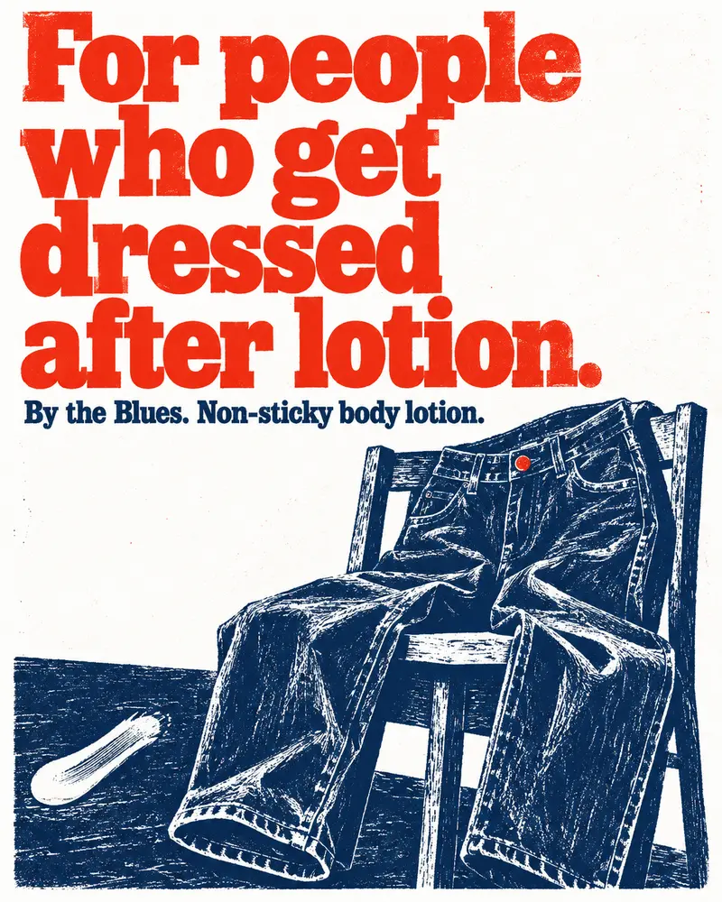Lotion then jeans. Jeans waiting on a chair. Made for mCaffeine.