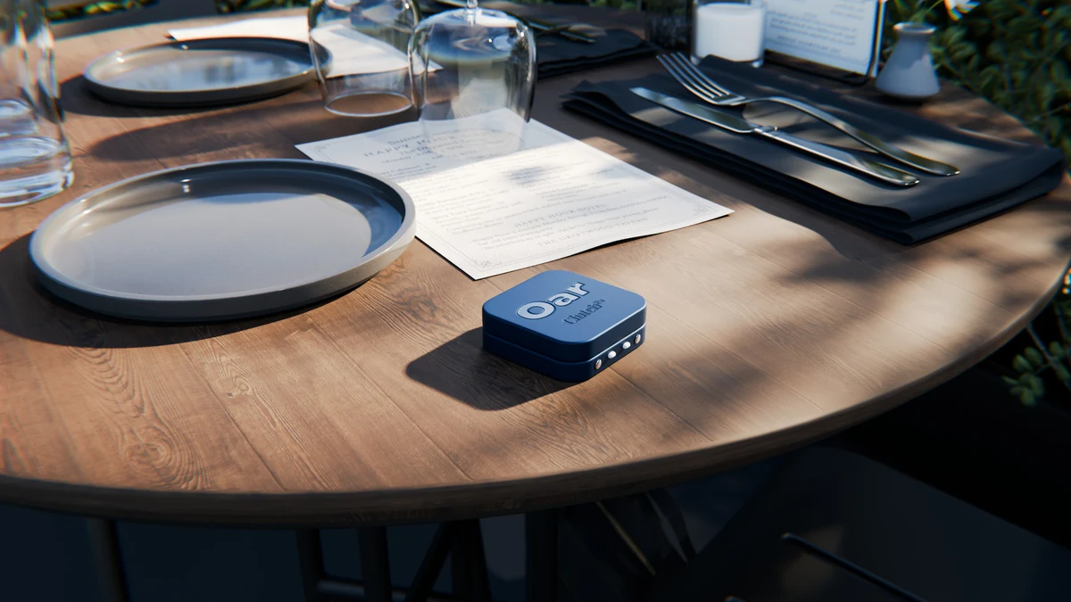 Oar Health’s actual table photograph tucked into an open cream letter.