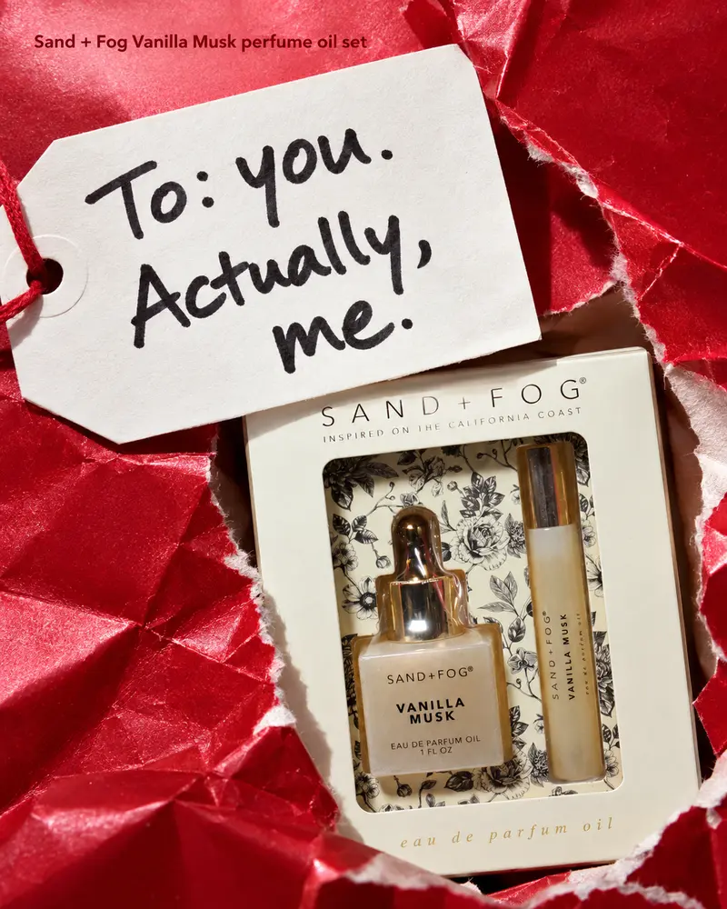 Actually for me. Correct the gift tag. Made for Sand + Fog.