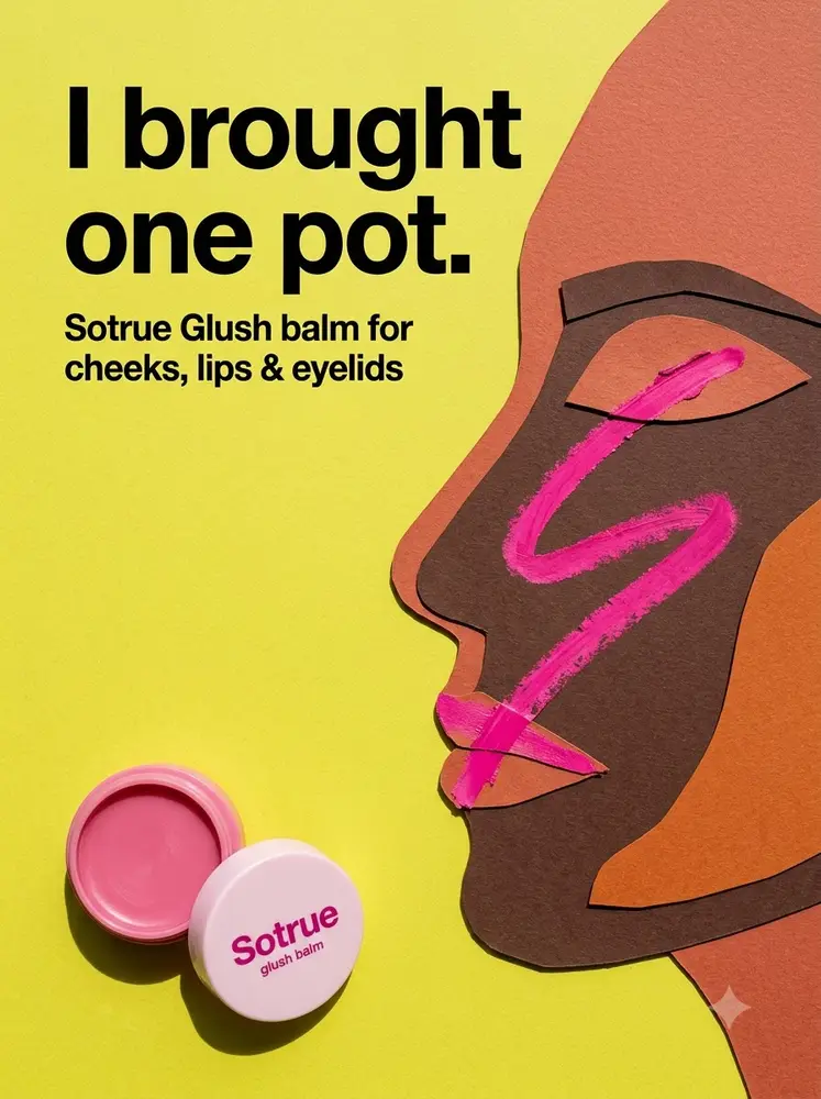 Room in the bag. One pot of colour. Made for Sotrue.