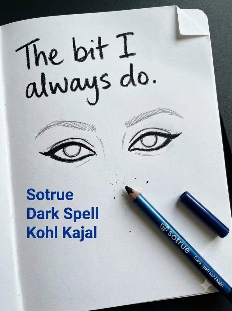 Kajal first. Eyes on the page. Made for Sotrue.