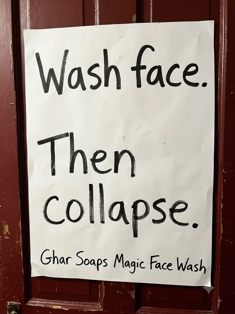 Wash then collapse. A bedside instruction. Made for Ghar Soaps.